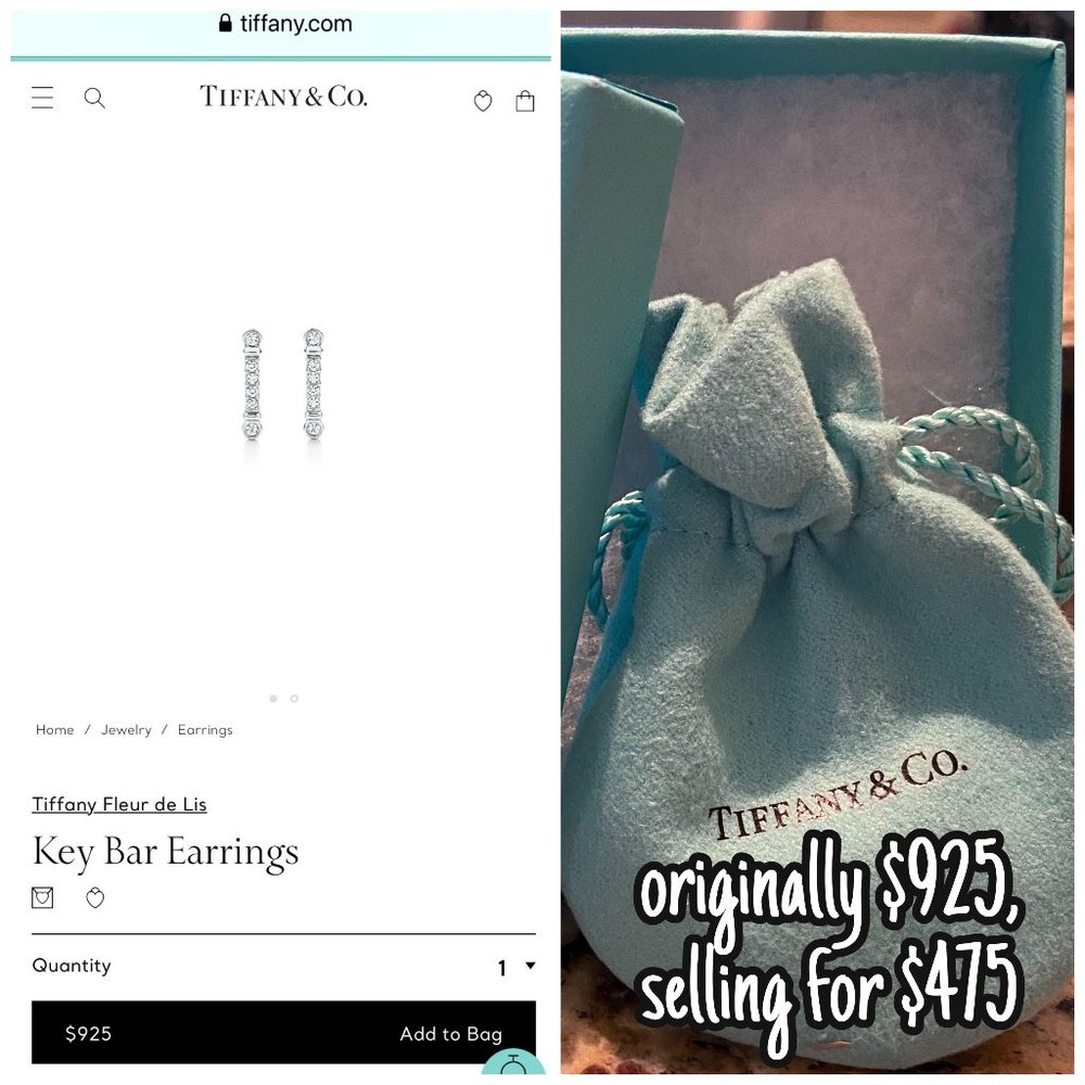 Tiffany key bar earrings